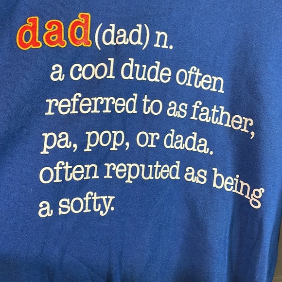 VTG Jerzees blue crewneck sweatshirt w/ ‘Dad’ definition graphic sz L *NWOT* - Picture 5 of 9